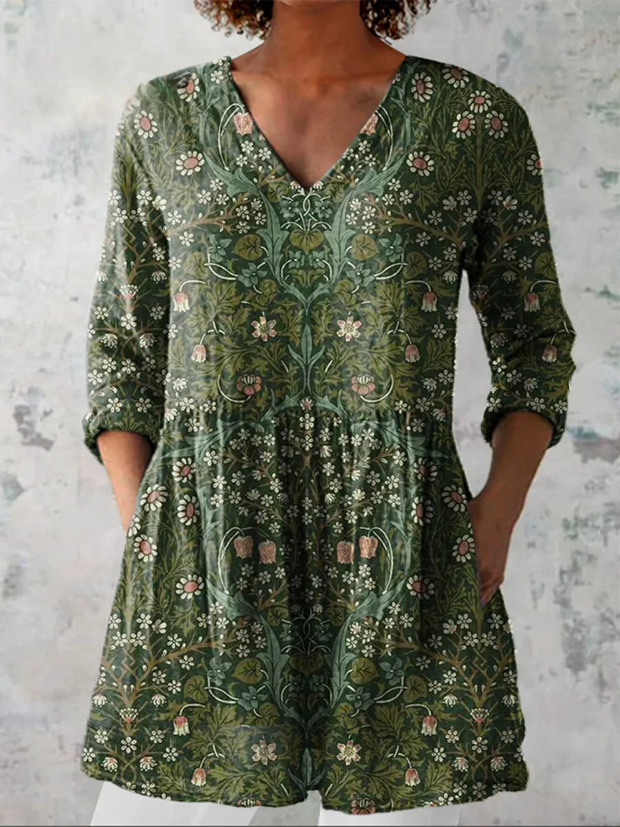 María | Blusa larga con escote en V
