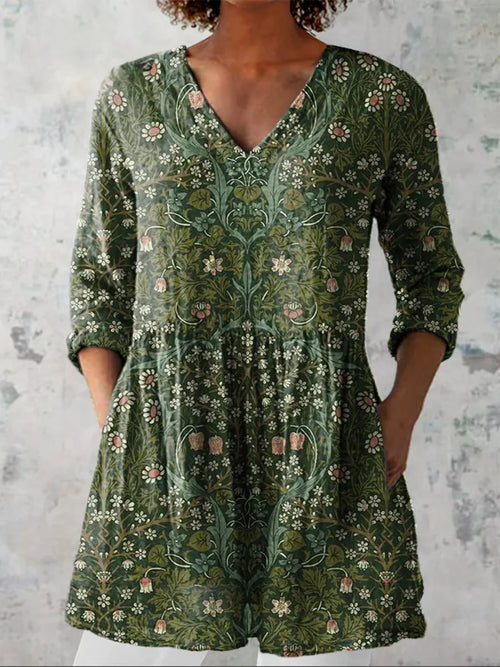 María | Blusa larga con escote en V