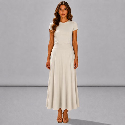Elegante falda midi de satén similar a la seda con cintura alta y cola de sirena para mujer en primavera y verano
