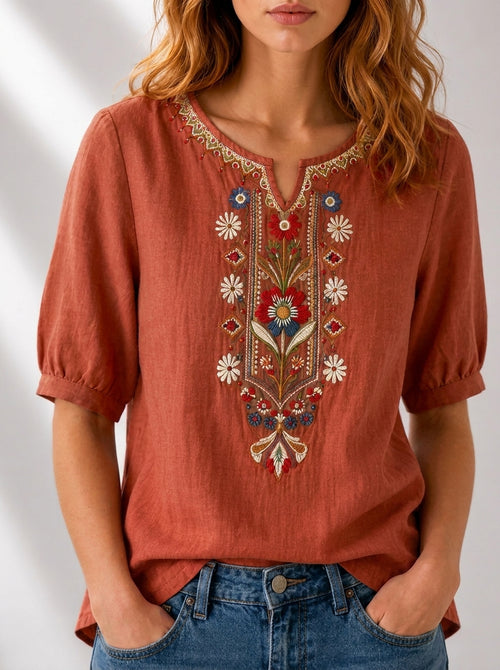 BLUSA CON BORDADO FLORAL SERAPHINA