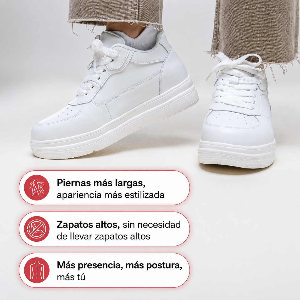 ZAPATOS CON TACÓN BLANCOS CLÁSICOS UNISEX