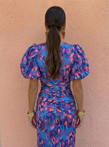 TORA | VESTIDO CON MANGAS PLISADAS