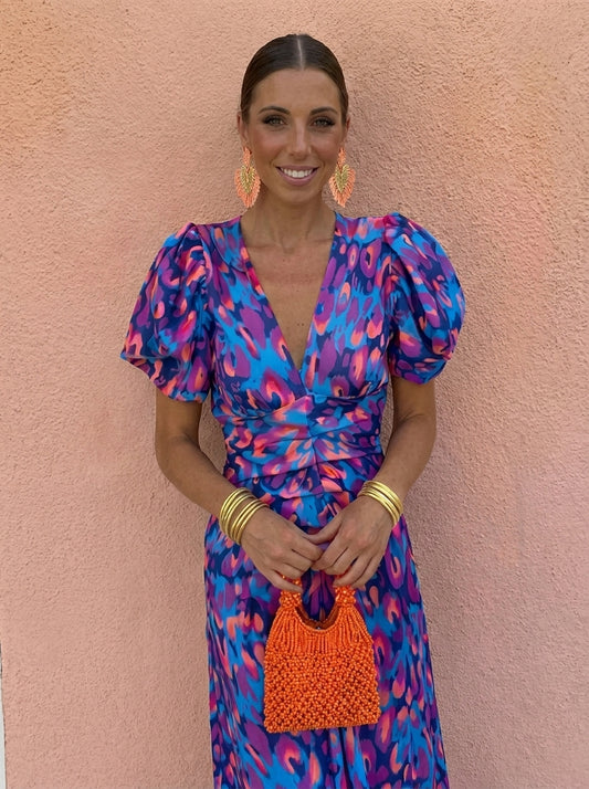 TORA | VESTIDO CON MANGAS PLISADAS