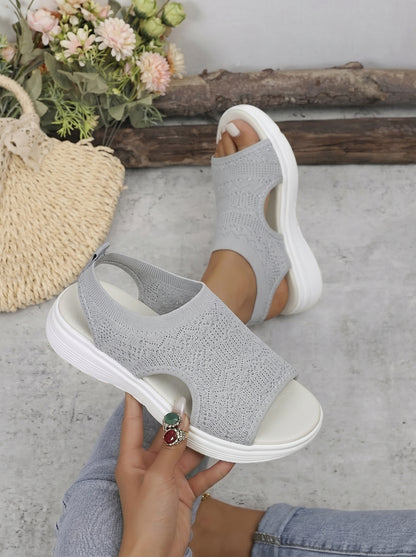 Sandalias de plataforma transpirables de punto para mujer: ligeras y cómodas