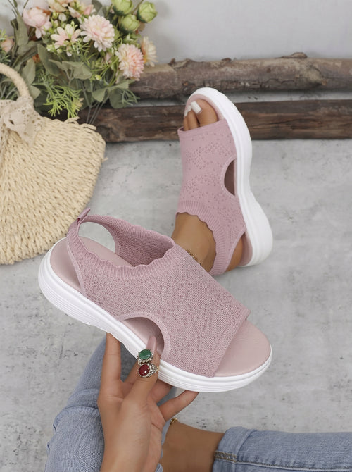 Sandalias de plataforma transpirables de punto para mujer: ligeras y cómodas