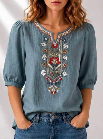 BLUSA CON BORDADO FLORAL SERAPHINA