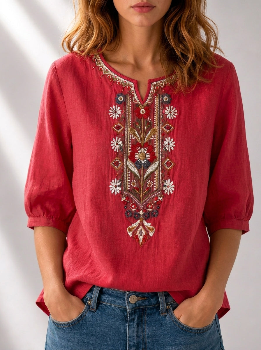 BLUSA CON BORDADO FLORAL SERAPHINA