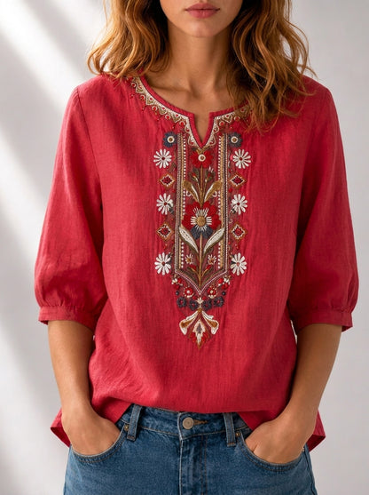 BLUSA CON BORDADO FLORAL SERAPHINA