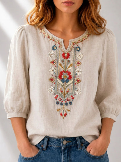BLUSA CON BORDADO FLORAL SERAPHINA