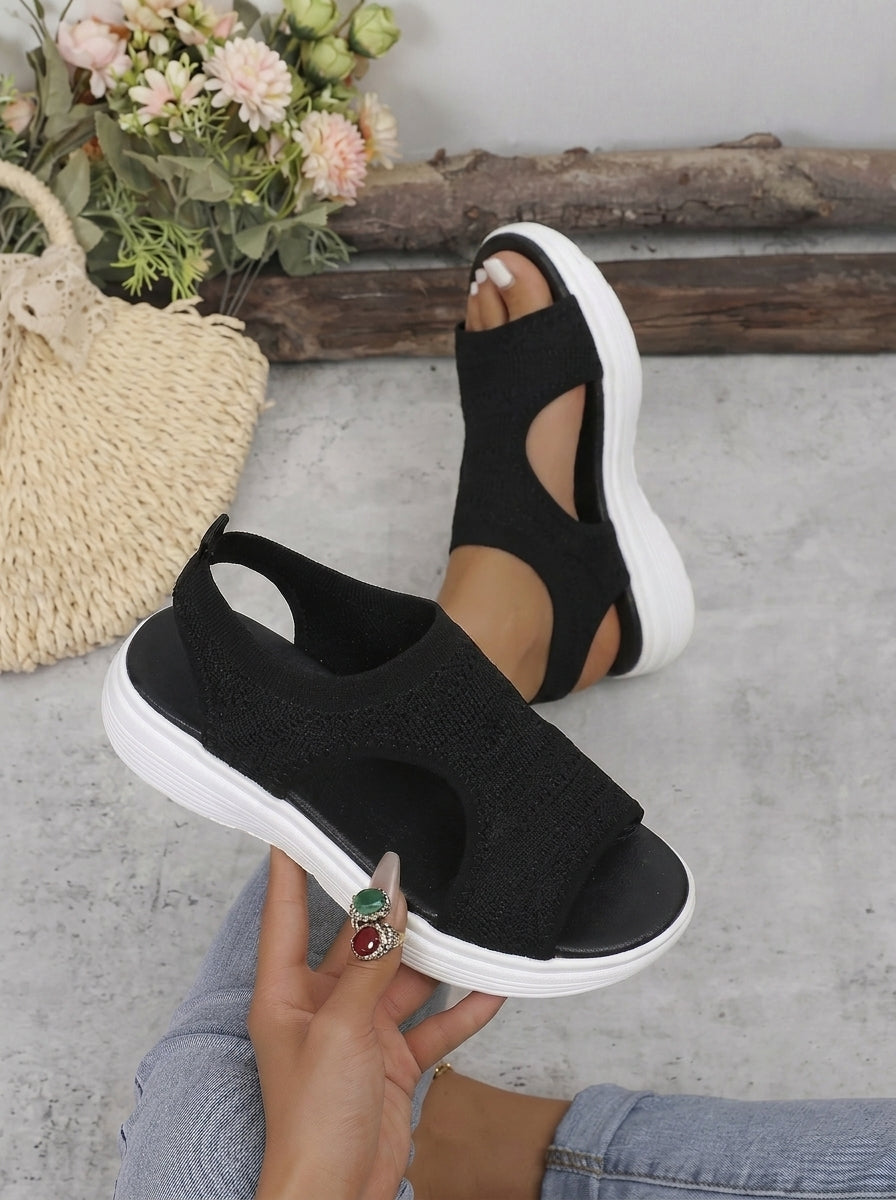 Sandalias de plataforma transpirables de punto para mujer: ligeras y cómodas