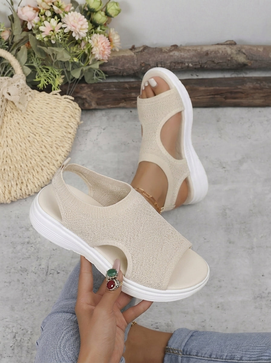 Sandalias de plataforma transpirables de punto para mujer: ligeras y cómodas