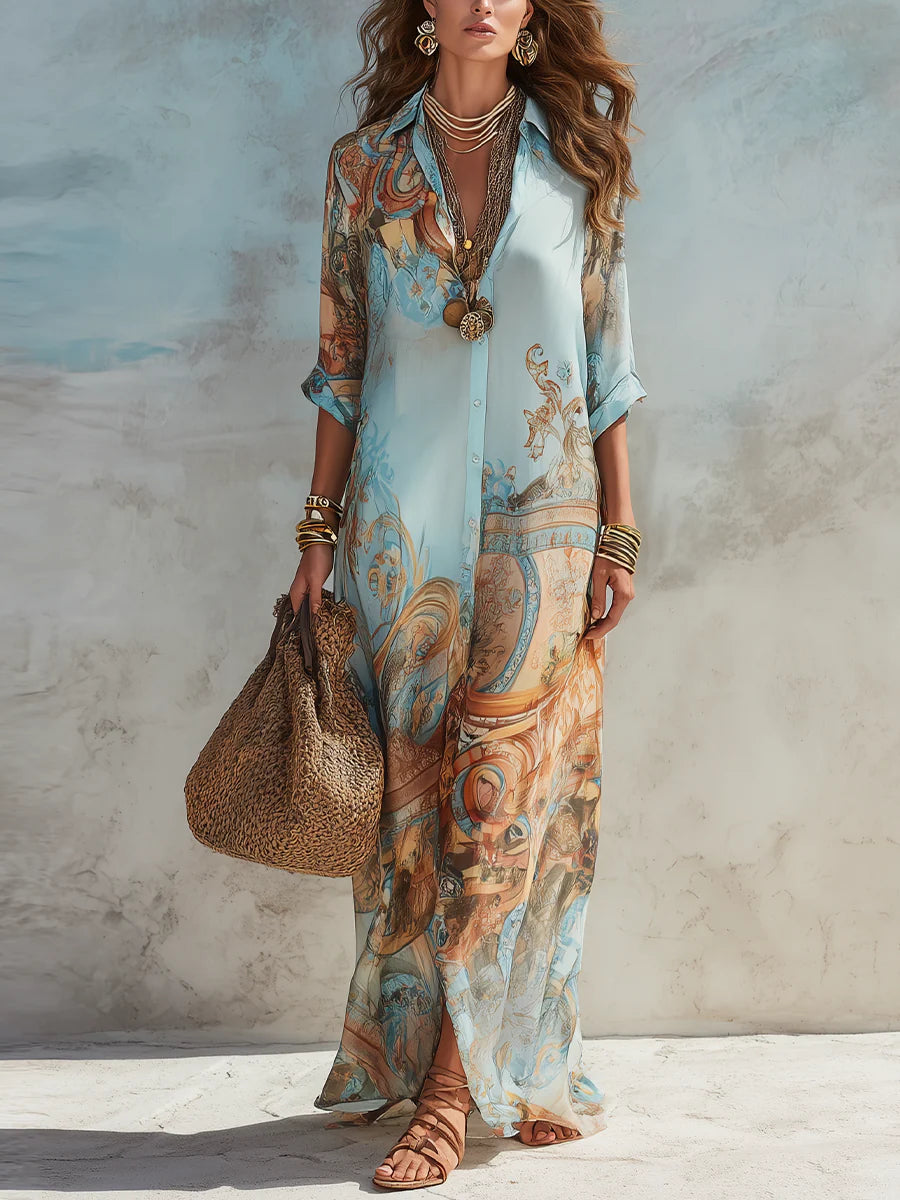 VESTIDO MAXI FLORAL ELEGANTE