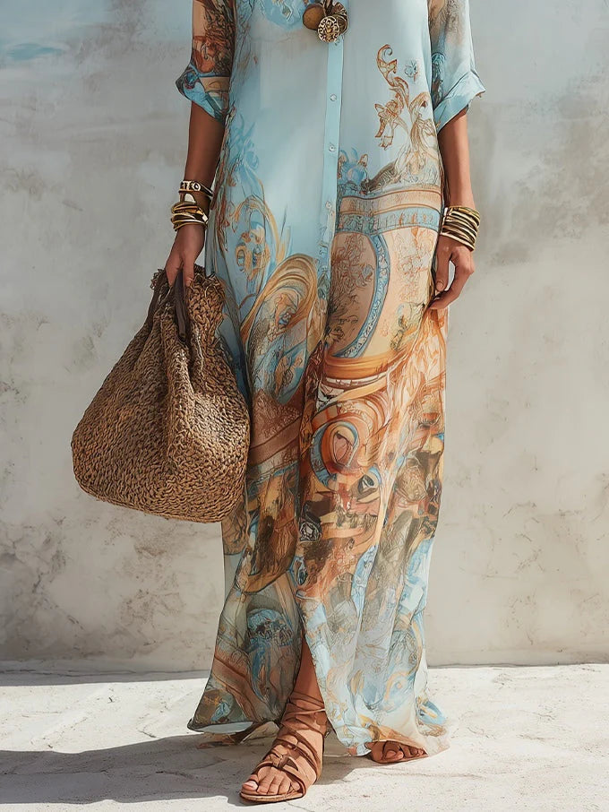 VESTIDO MAXI FLORAL ELEGANTE