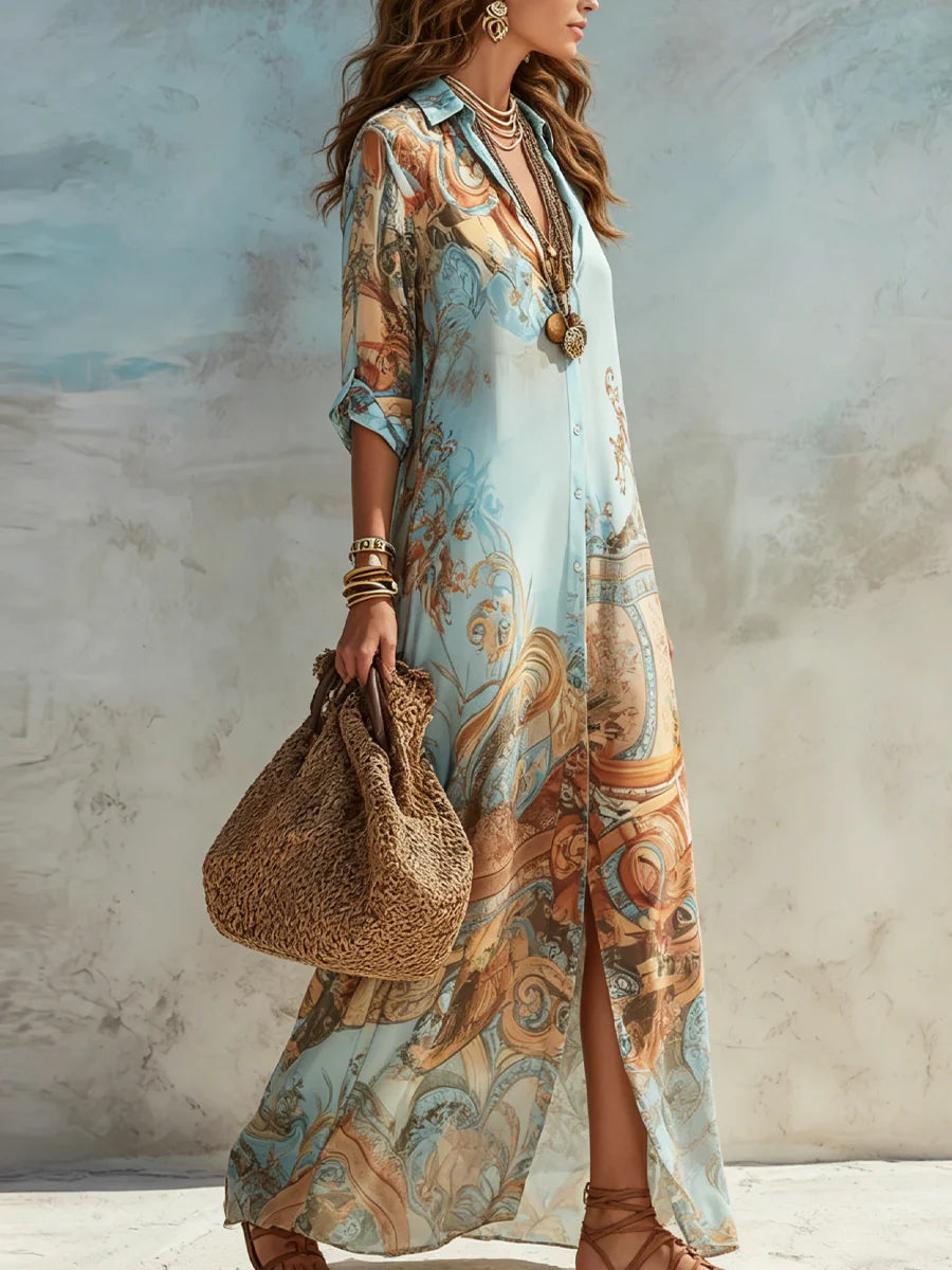 VESTIDO MAXI FLORAL ELEGANTE