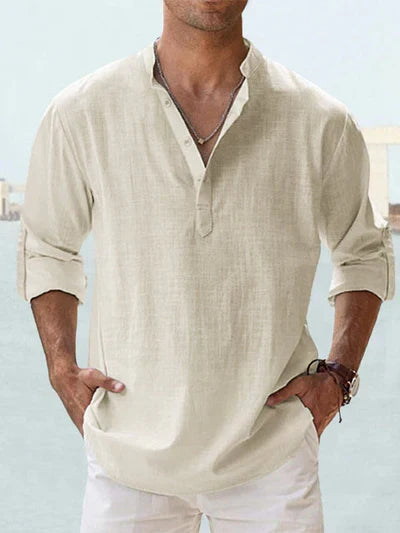 CAMISA DE LINO HENLEY