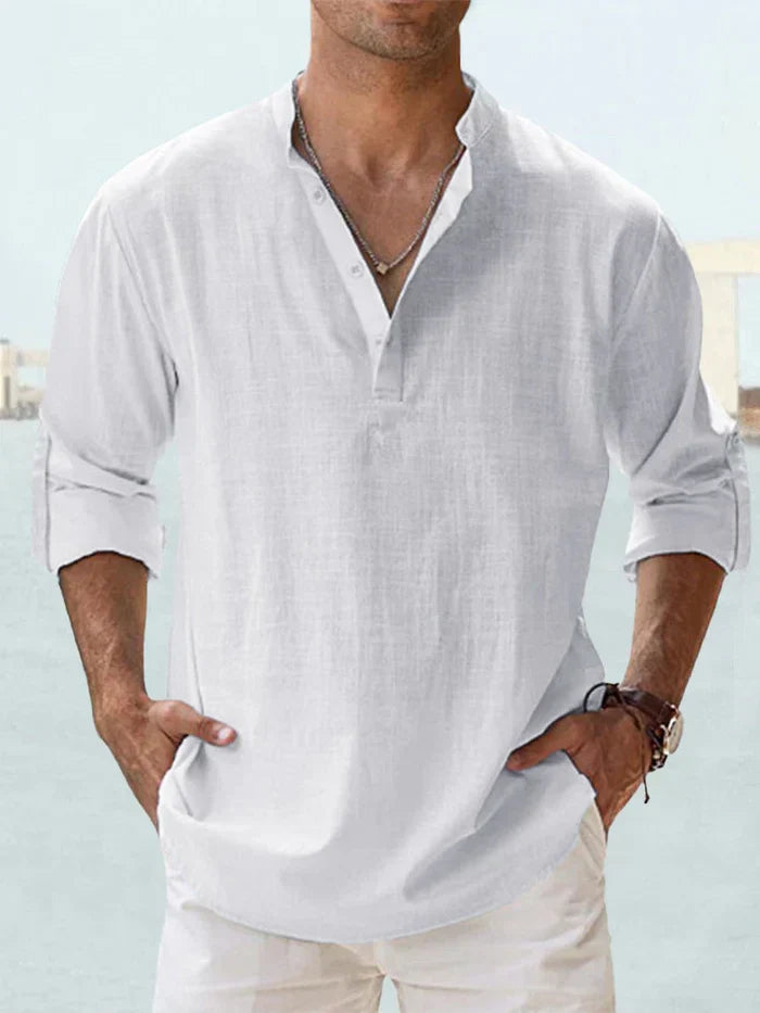CAMISA DE LINO HENLEY