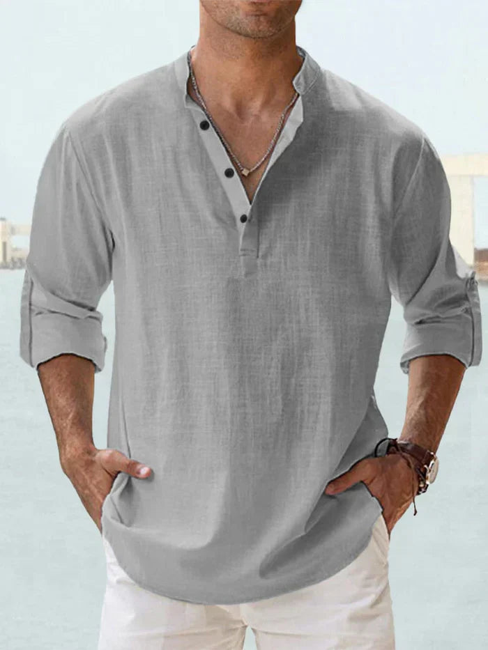 CAMISA DE LINO HENLEY