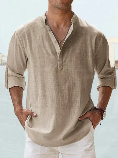 CAMISA DE LINO HENLEY