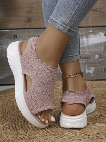 Sandalias de plataforma transpirables de punto para mujer: ligeras y cómodas