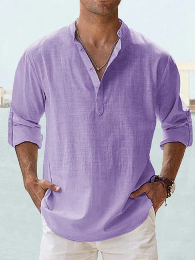 CAMISA DE LINO HENLEY
