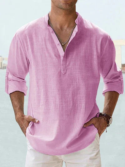 CAMISA DE LINO HENLEY